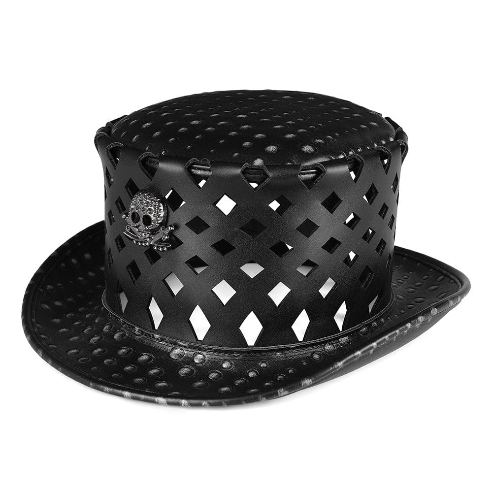 Kobine Men's Gothic Cutout Skull Hat