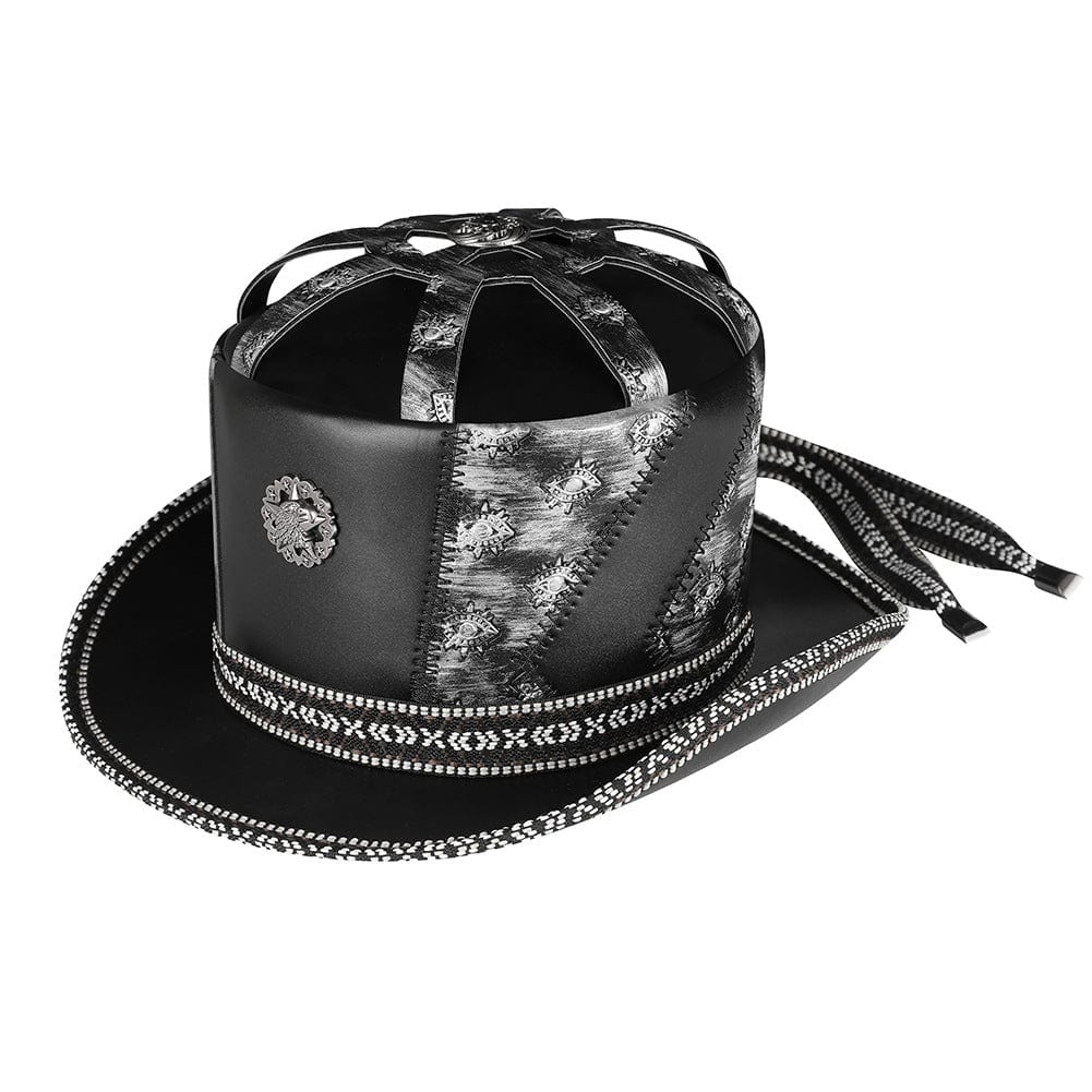Kobine Men's Gothic Strappy Eyes Embroidered Hat