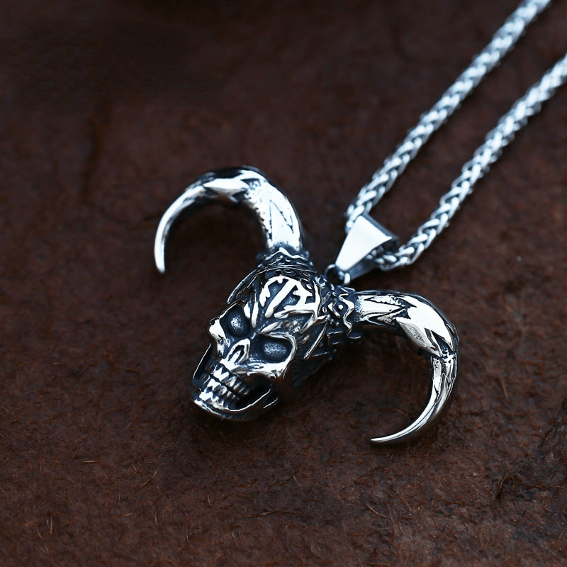 Men's Punk Antelope Skull Necklace