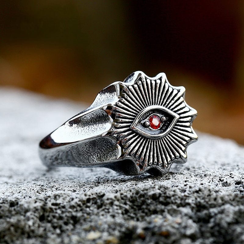 Kobine Men's Punk Evil Eyes Ring