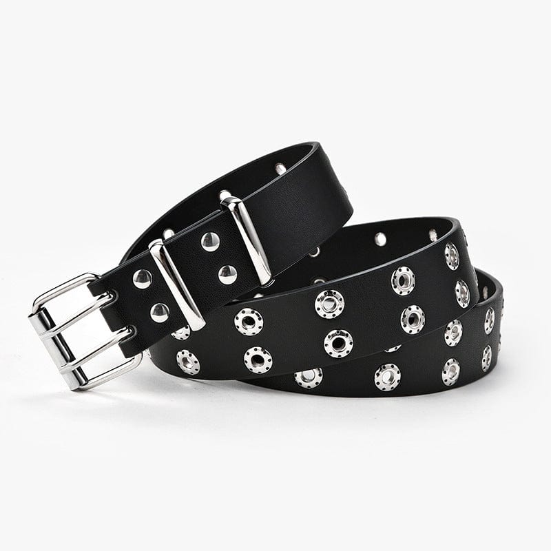 Kobine Men's Punk Metal Circle Belt
