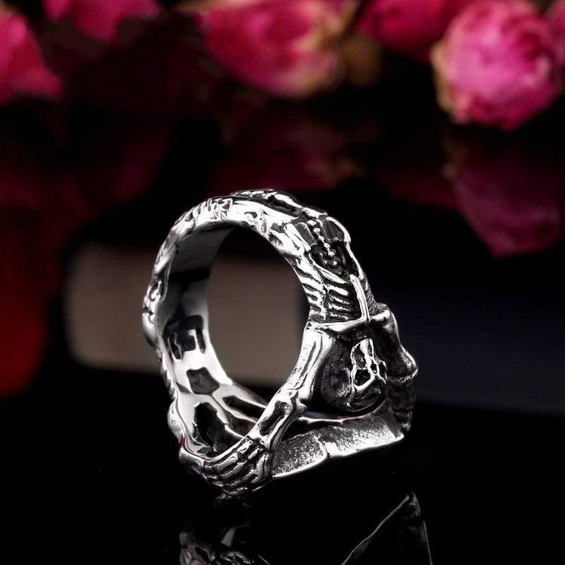 Men's Punk Red Coffin Rings