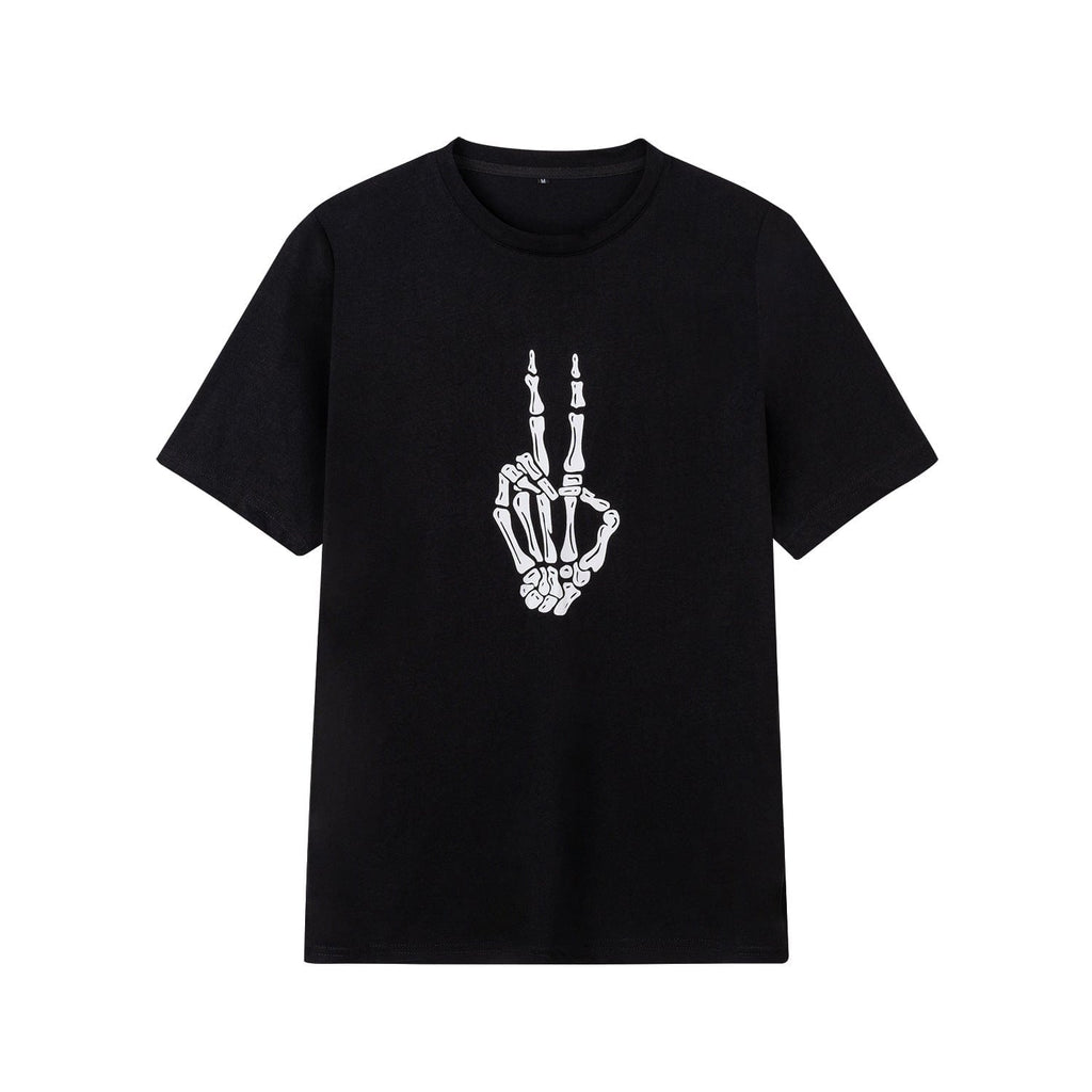 Kobine Men's Punk Skeleton Printed T-shirt