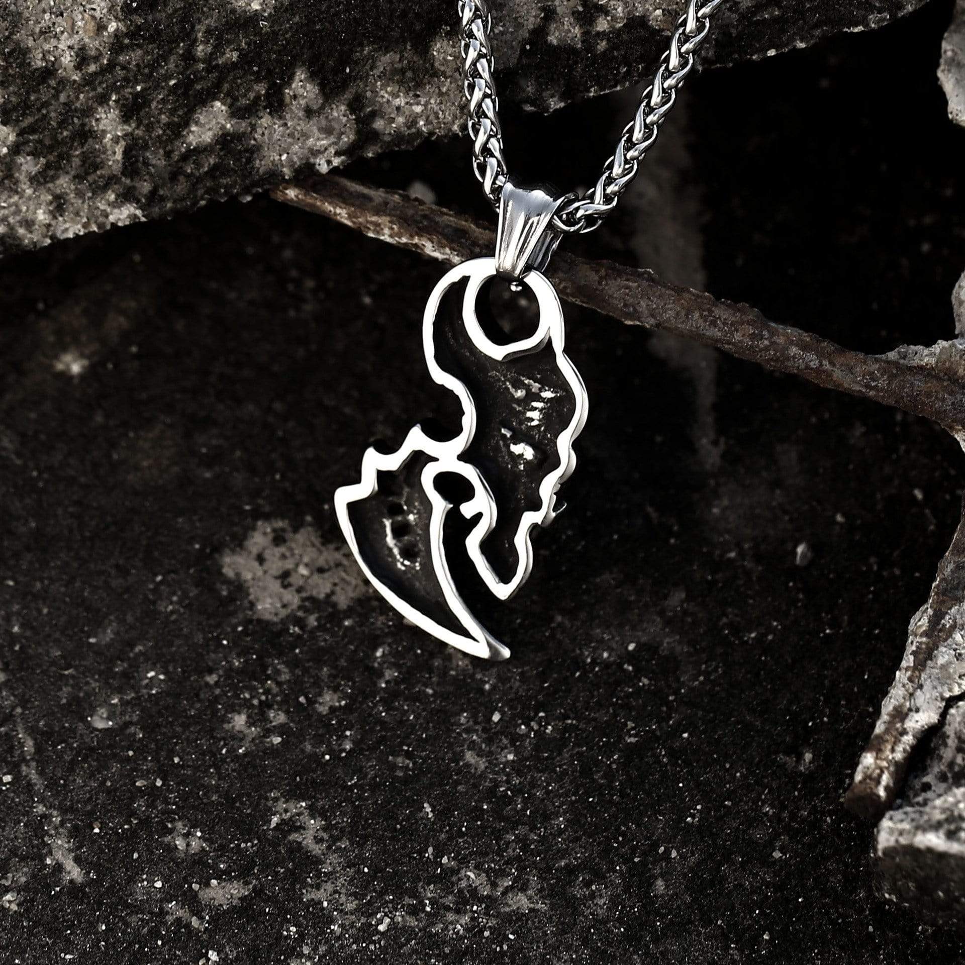 Men's Punk Skull Hook Necklace