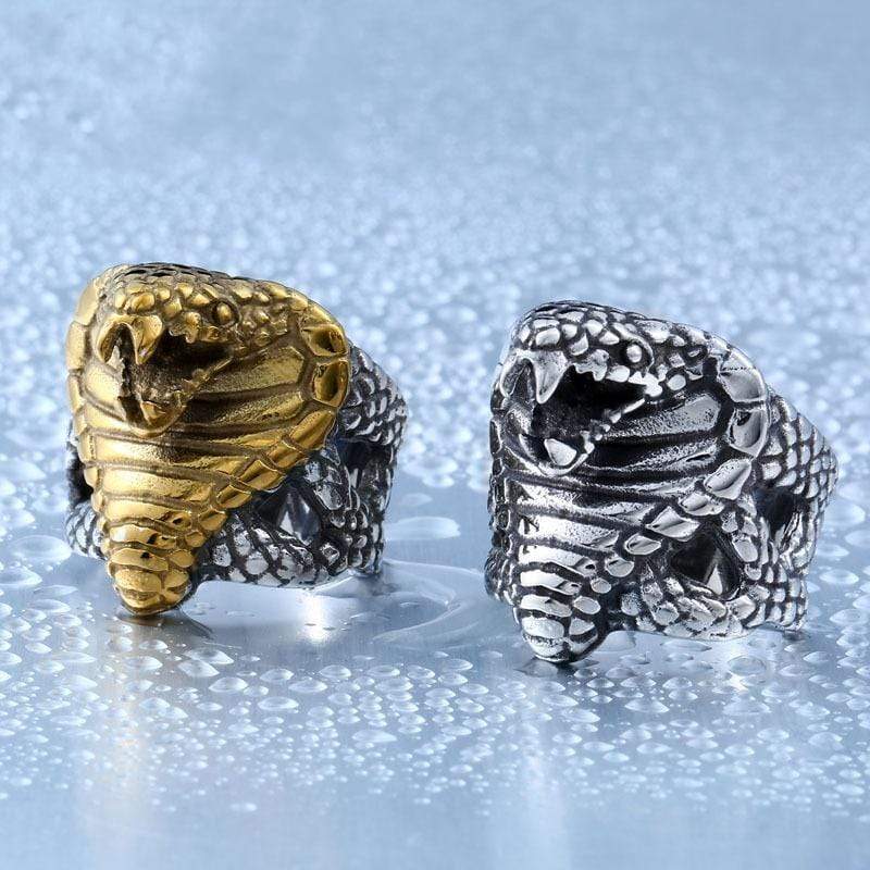 Men's Punk Snake's Head Rings