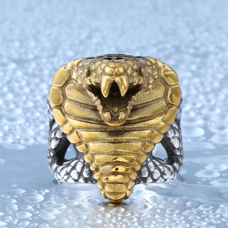 Men's Punk Snake's Head Rings