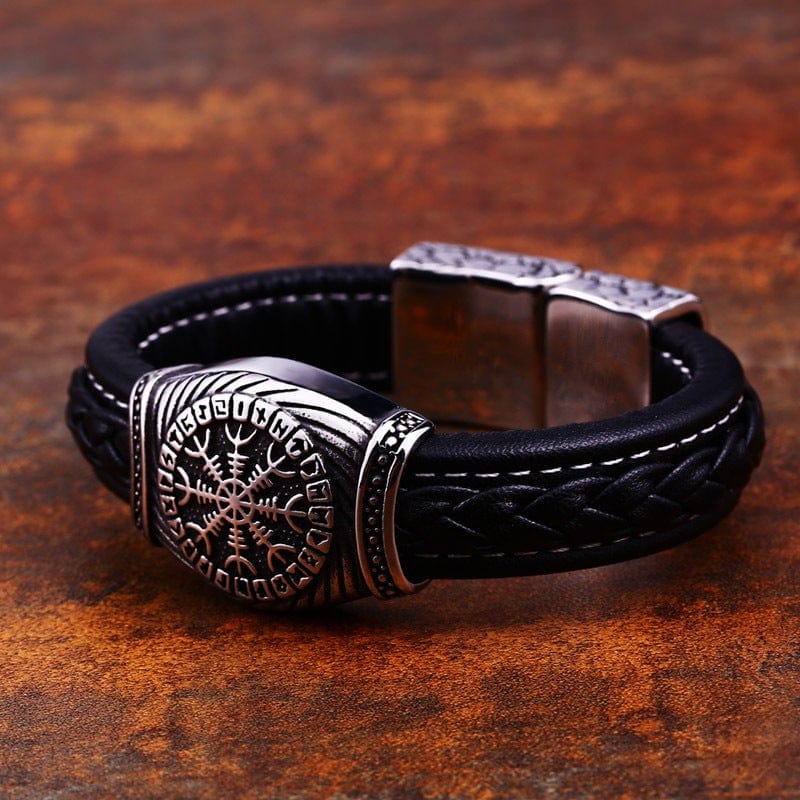 Kobine Men's Punk Viking Letter Carved Bracelet