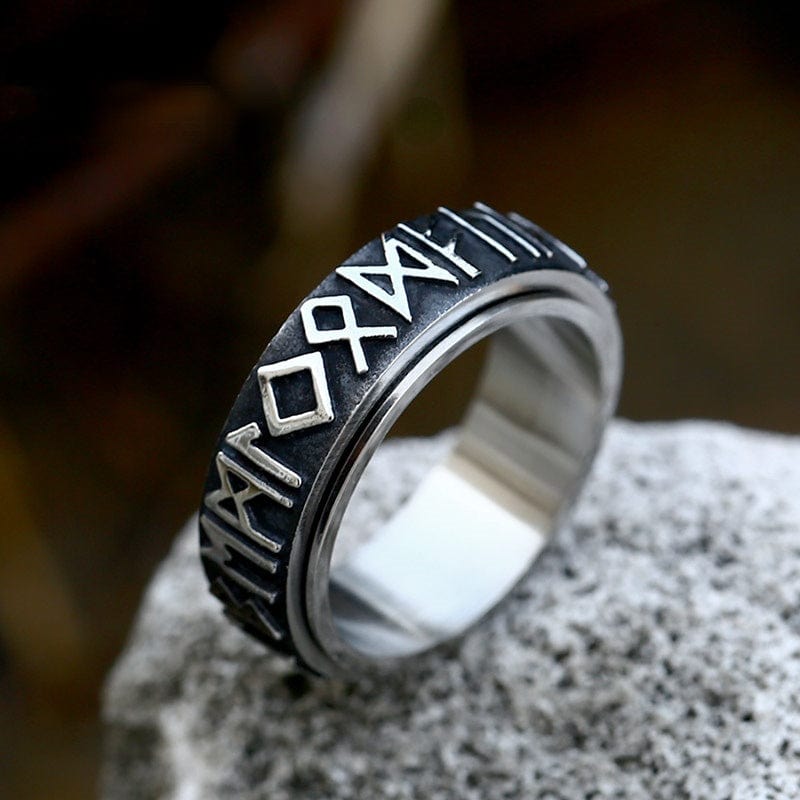 Kobine Men's Punk Viking Letter Ring
