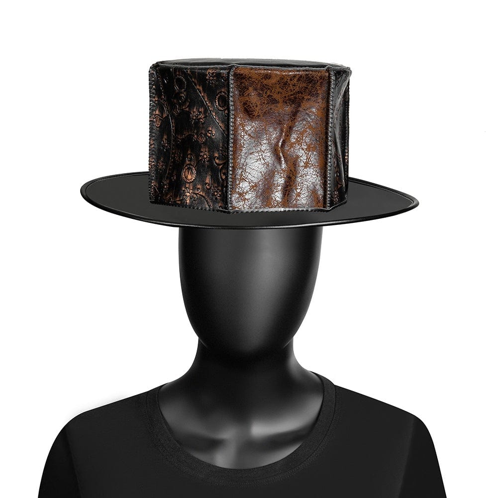 Kobine Men's Steampunk Distress Splice Hat