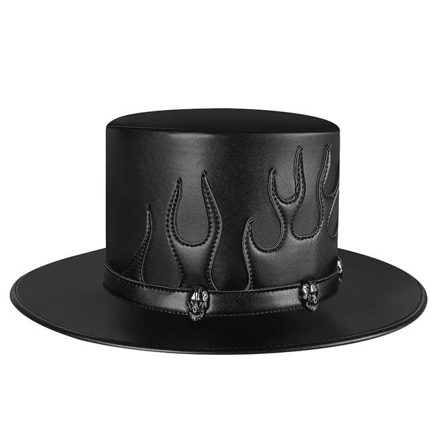 Kobine Men's Steampunk Flame Skull Hat
