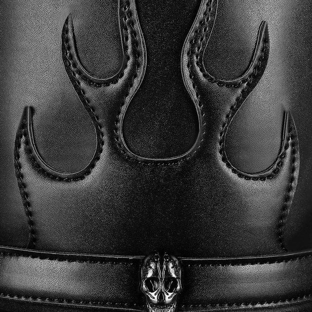Kobine Men's Steampunk Flame Skull Hat