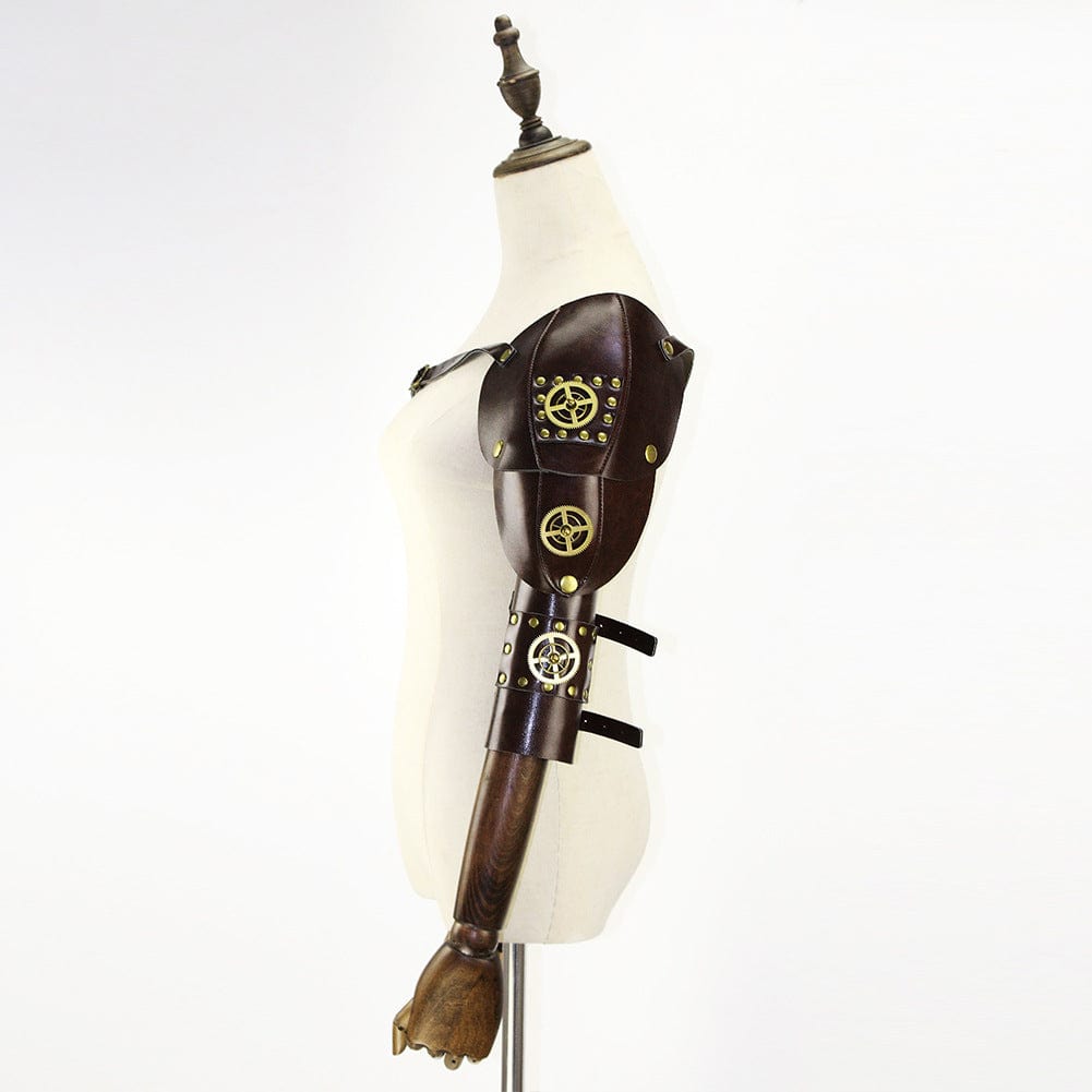 Kobine Men's Steampunk Gear Splice Arm Sleeves with Strap