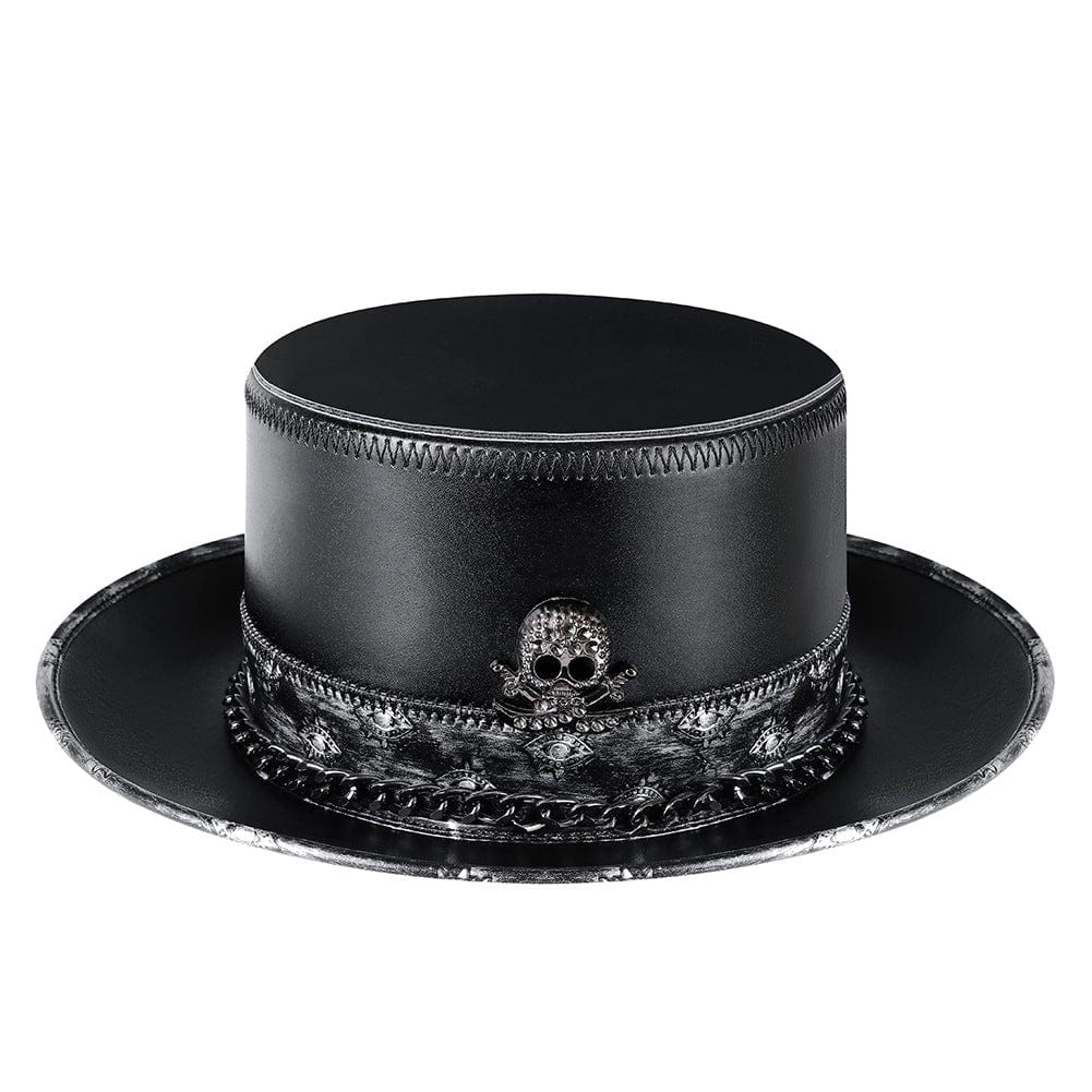 Kobine Men's Steampunk Nailed Faux Leather Hat