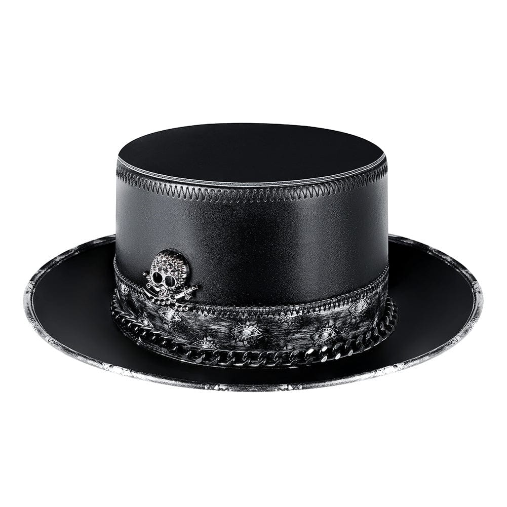 Kobine Men's Steampunk Nailed Faux Leather Hat
