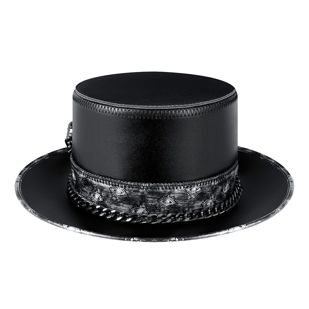 Kobine Men's Steampunk Nailed Faux Leather Hat