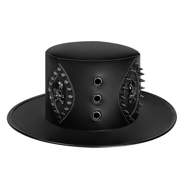 Kobine Men's Steampunk Rivet Skull Hat