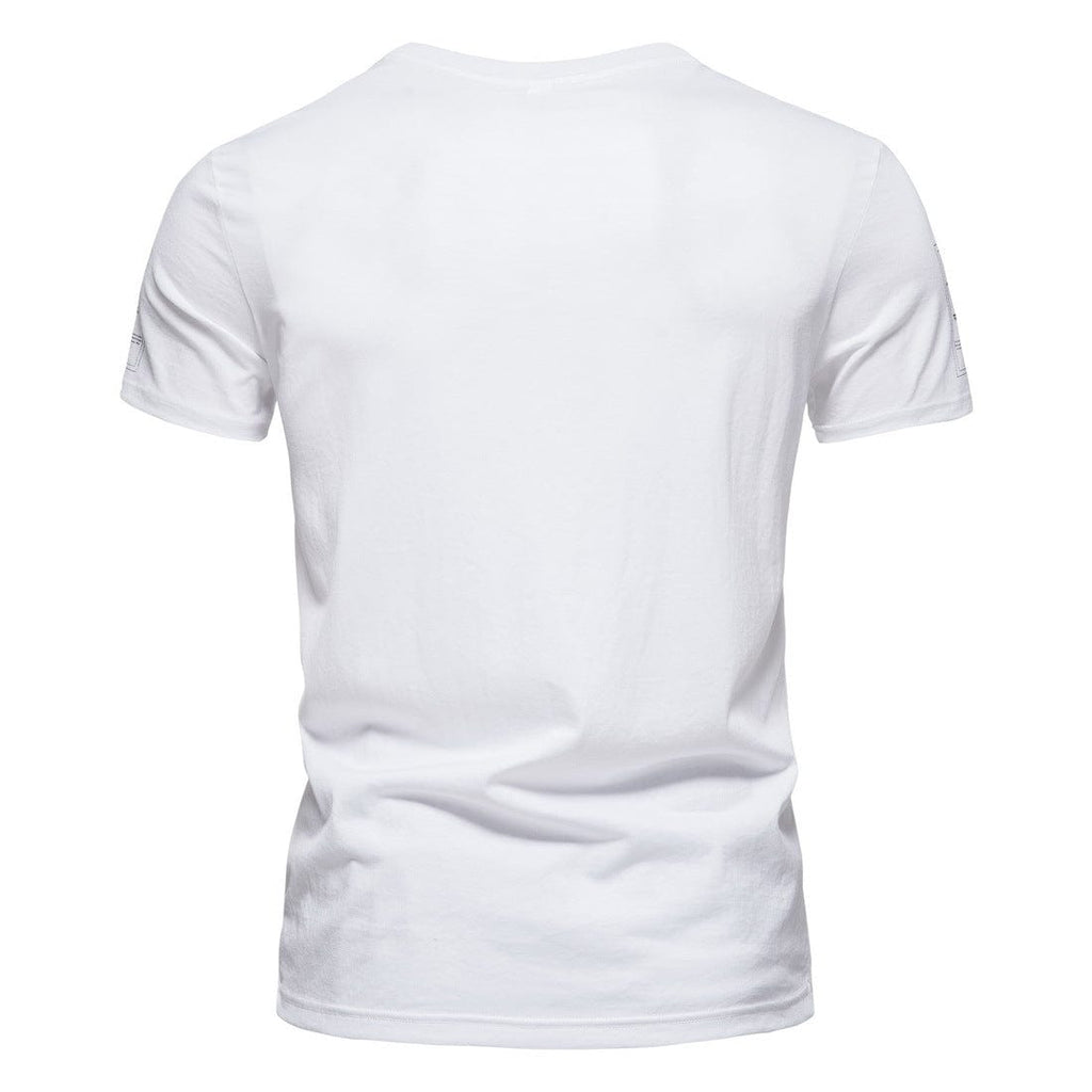 Kobine Men's Street Fashion Tiger Printed Slim Fitted Short Sleeved T-shirt