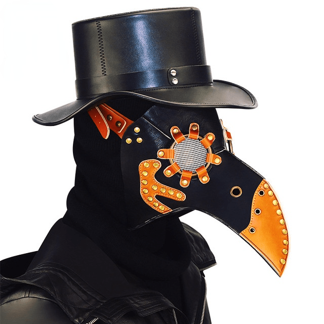 Kobine Steampunk Double Color Masquerade Beak Mask