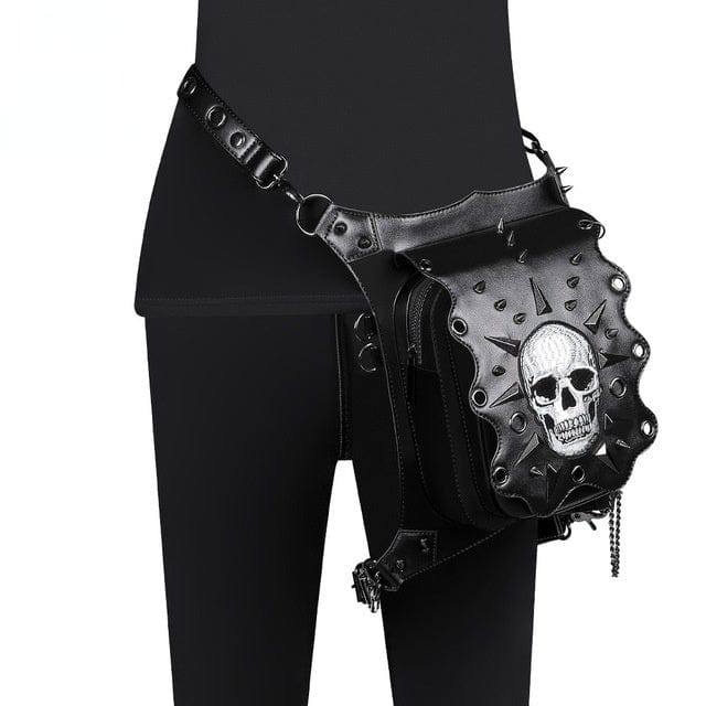 Kobine Steampunk Skull Rivets Travel Bag