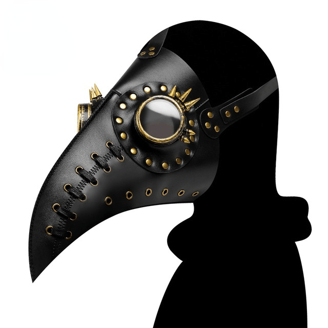 Kobine Steampunk Stitch Rivets Beak Mask