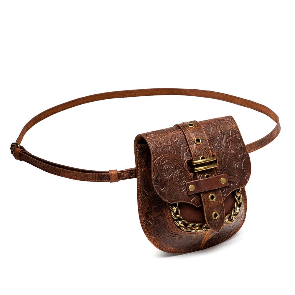 Kobine Unisex Steampunk Embossed Chain Bag