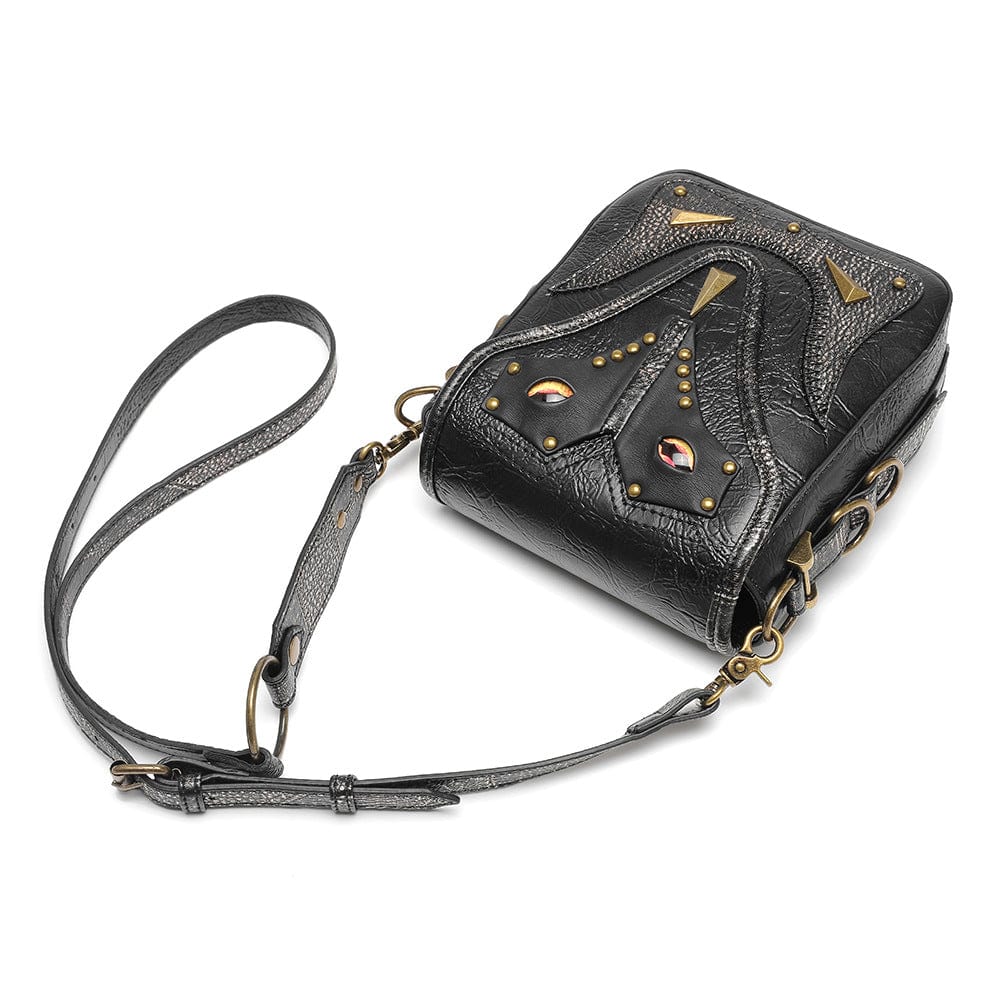 Kobine Unisex Steampunk Evil Eyes Rivets Mini Bag