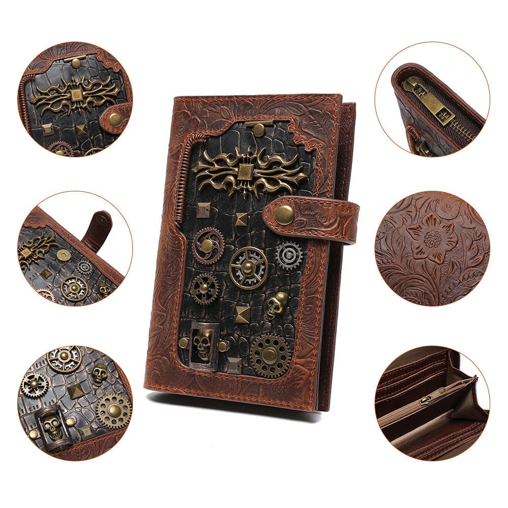 Kobine Unisex Steampunk Gear Embossed Wallet