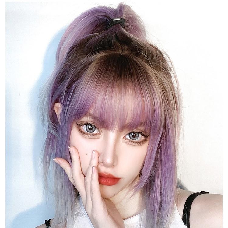 Kobine Women's Color Gradient Short Synthetic Hair Wig