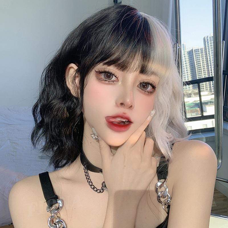 Kobine Women's Double Color Yaki Synthetic Hair Wig