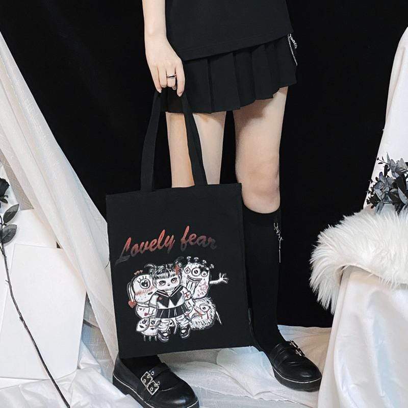 Women's Gothic Cartoon Little Devil Monster Casual Shoulder Bags