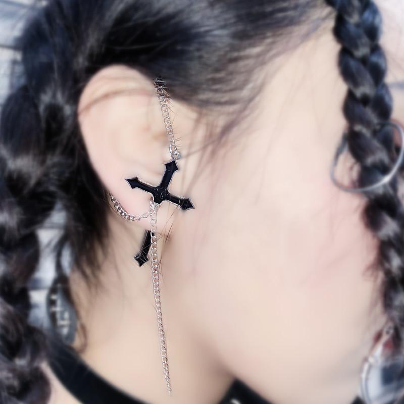 Women's Gothic Cross Chain Earrings