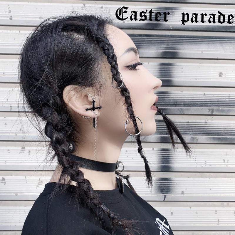 Women's Gothic Cross Chain Earrings
