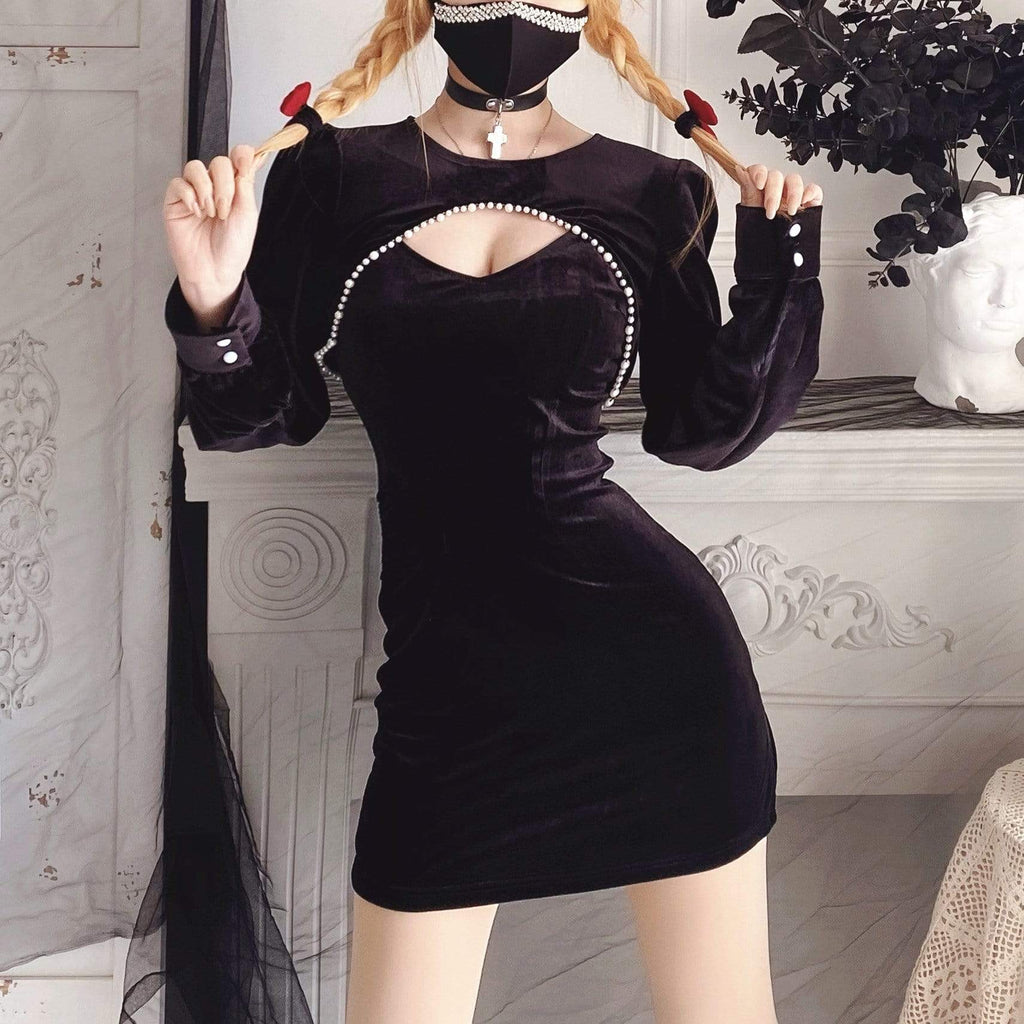 Women's Gothic Cutout Velet Dresses