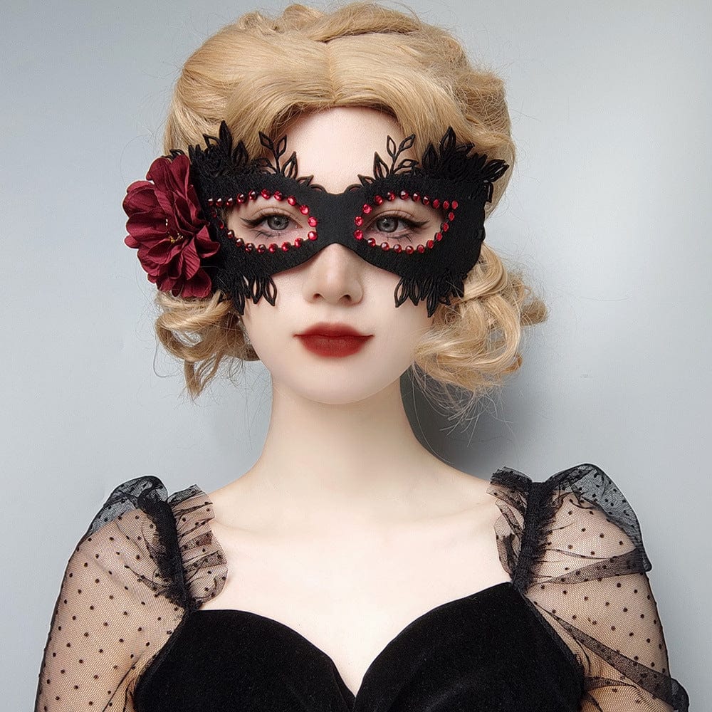 Kobine Women's Gothic Floral Bead Mask