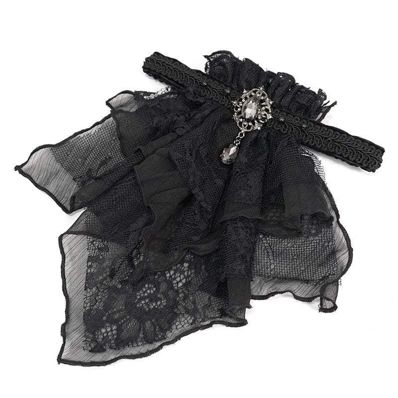 Women's Gothic Lace Multilayer Black Neckwear