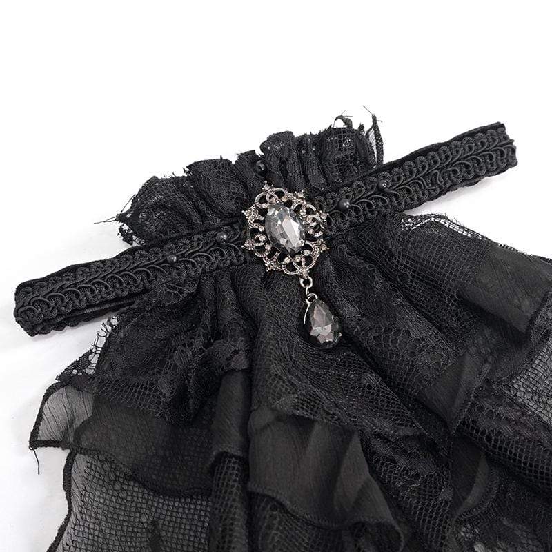 Women's Gothic Lace Multilayer Black Neckwear