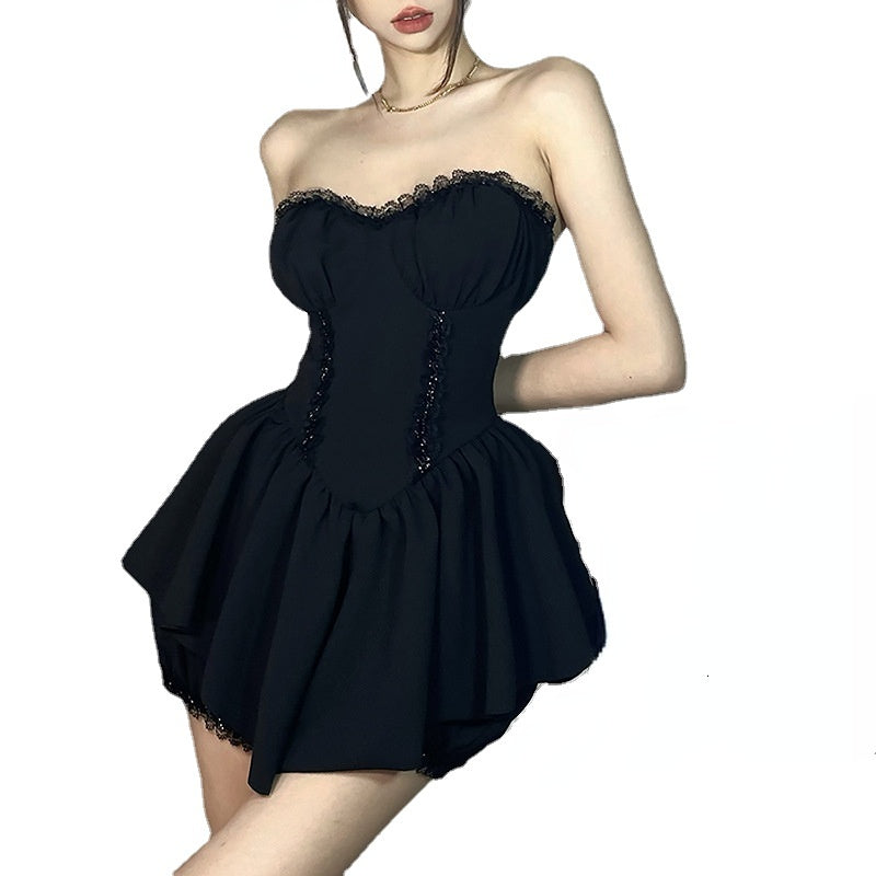 Kobine Women's Gothic Lace Off Shoulder Tank Top & Shorts