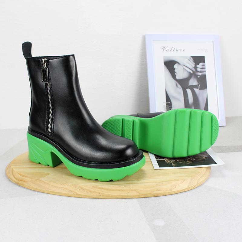 Women's Gothic Punk Double Color Zipper Chelsea Boots