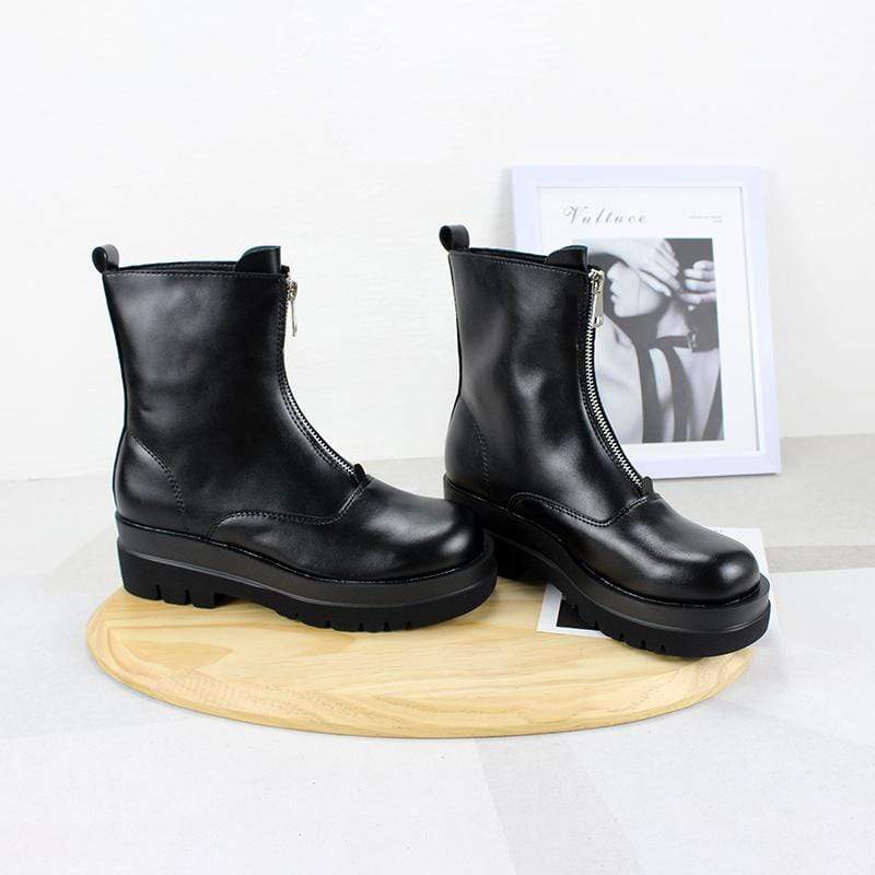 Women's Gothic Punk Zipper Chelsea Boots