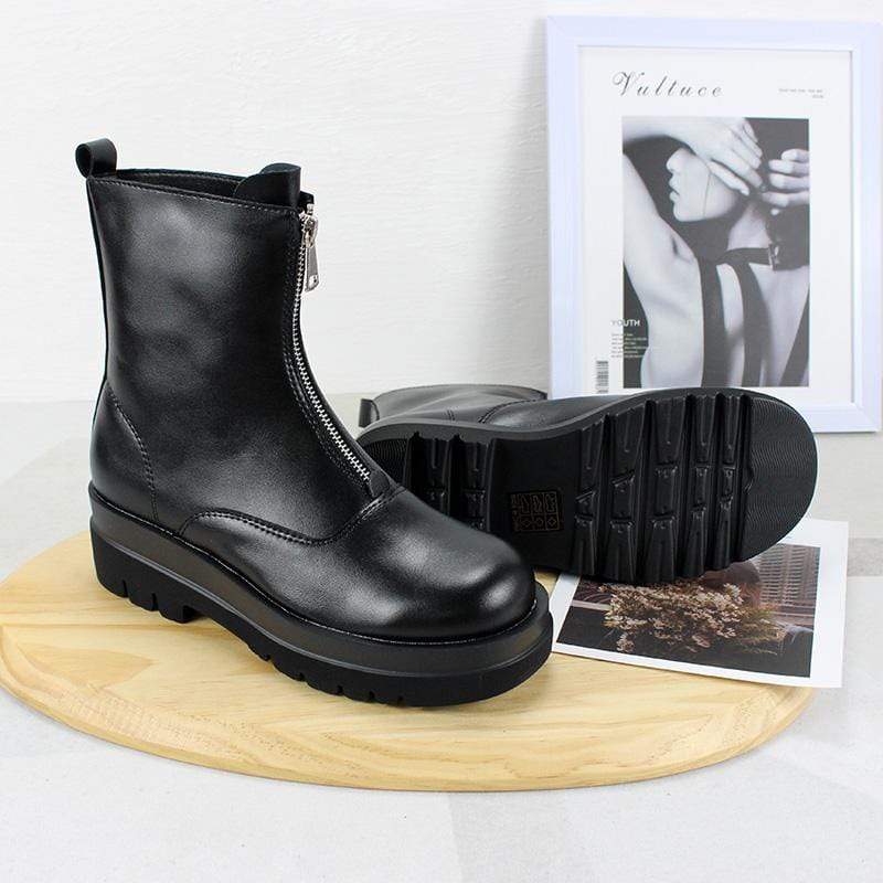 Women's Gothic Punk Zipper Chelsea Boots