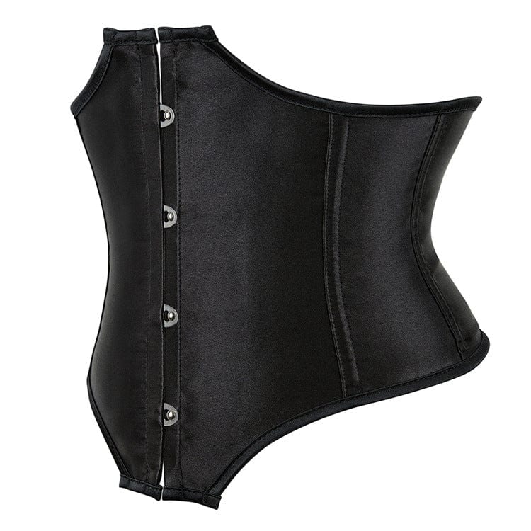 Kobine Women's Gothic Strappy Solid Color Irregular Underbust Corset
