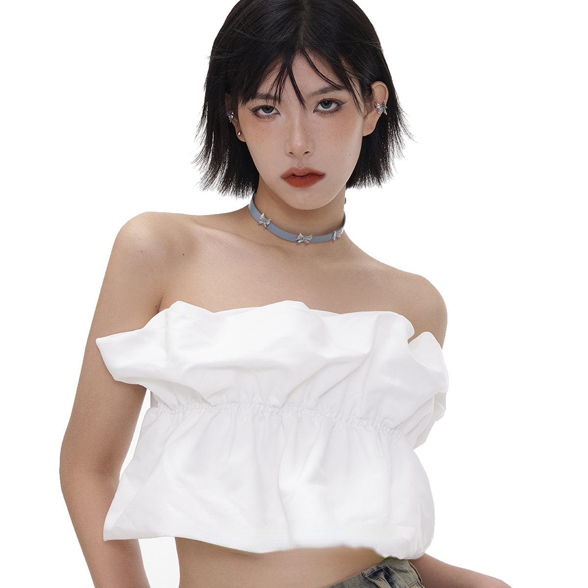 Kobine Women's Grunge Butterfly Buckle Choker