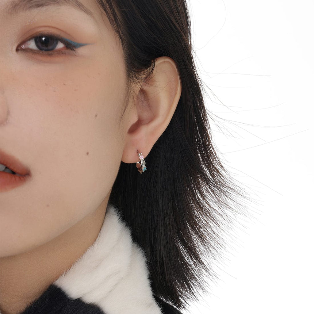 Kobine Women's Grunge Chromatic Zircon Earrings