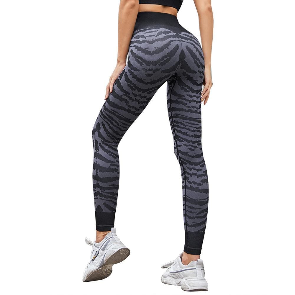 Women's High-waisted Leopard Printed Anti Cellulite Yoga Leggings Control Sport Tights