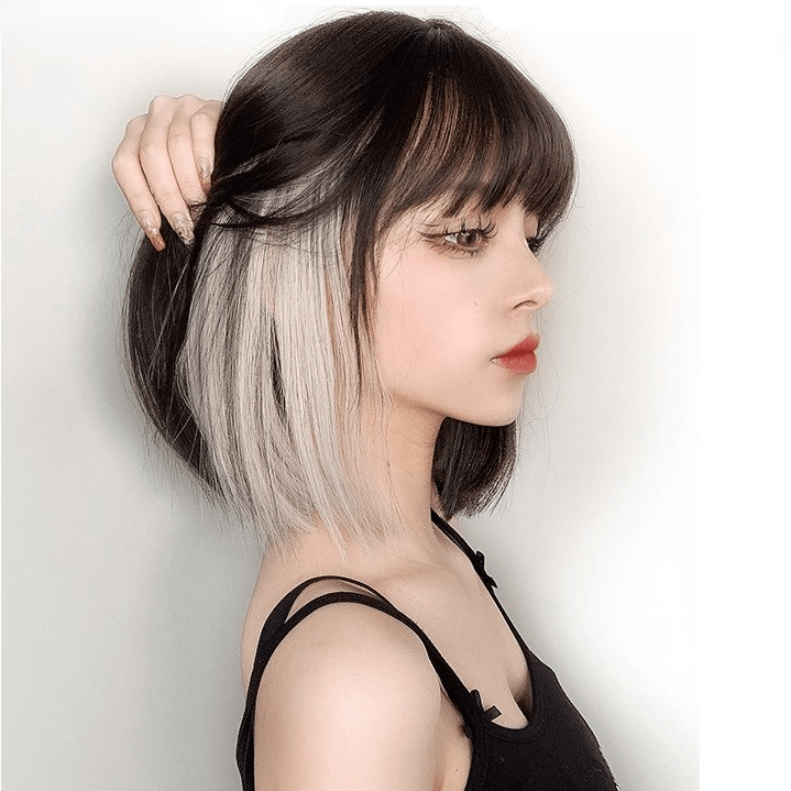 Kobine Women's Highlights Short Synthetics Hair Wig