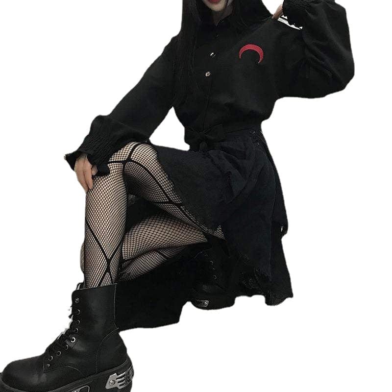 Kobine Women's Moon Fishnet Stockings