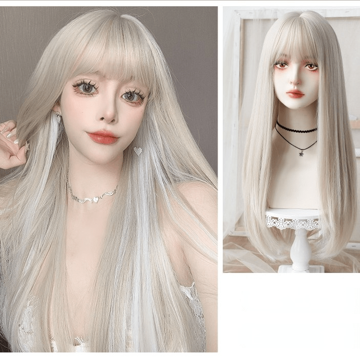 Kobine Women's Natural Straight Long Synthetics Hair Wig