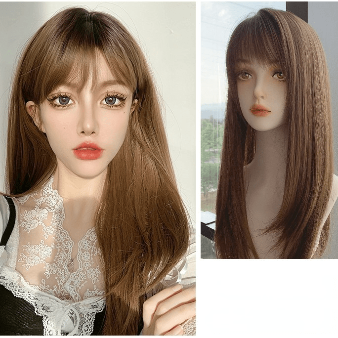 Kobine Women's Natural Straight Synthetics Hair Wig