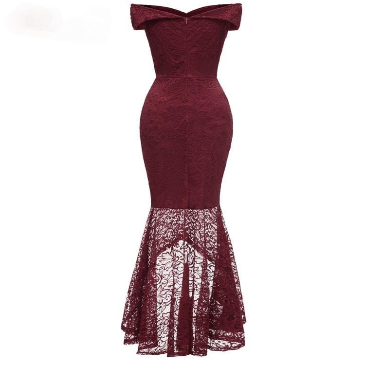 Women's Off Shoulder High/low Lace Dovetail Dresses