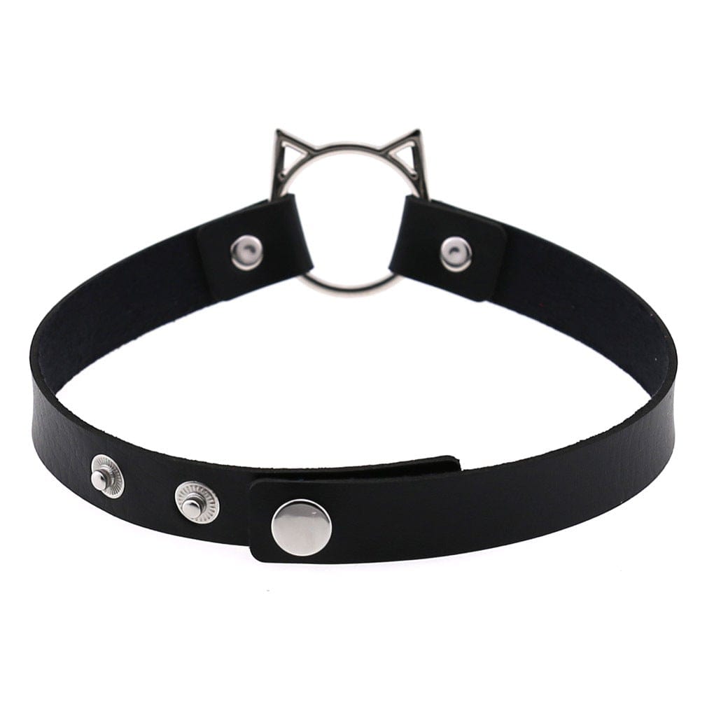 Kobine Women's Punk Cat Button Choker